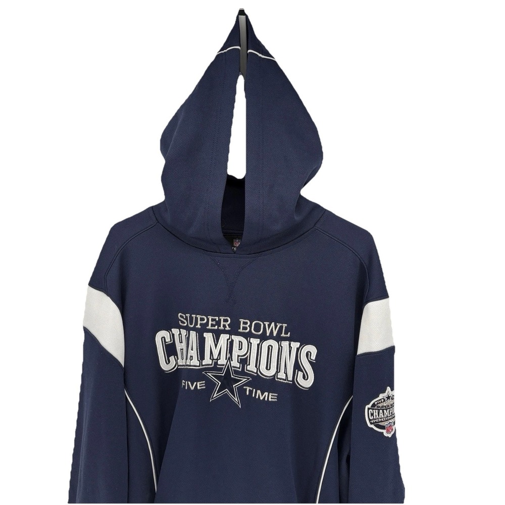 Reebok Dallas Cowboys Tech Hoodie NFL Embroidered Football Sweatshirt Y2K Men XL